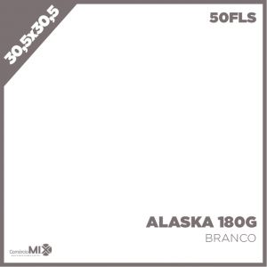 Papel Color Plus 180g 30,5x30,5cm Alaska (Branco) 50 Folhas