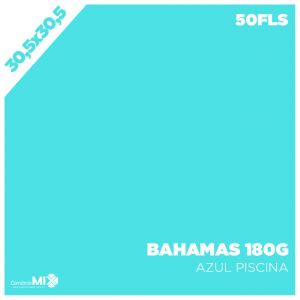 Papel Color Plus 180g 30,5x30,5cm Bahamas (Azul Piscina) 50 Folhas