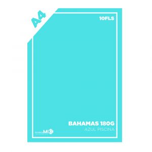 Papel Color Plus 180g A4 10Fls Bahamas (Azul Piscina)