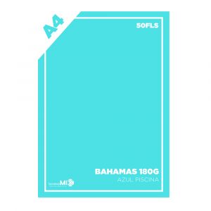 Papel Color Plus 180g A4 50Fls Bahamas (Azul Piscina)