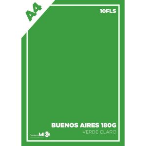 Papel Color Plus 180g A4 1Fls Buenos Aires (Verde Claro)