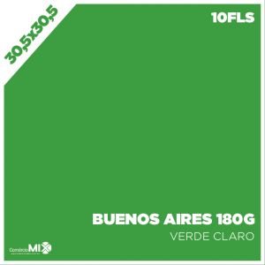 Papel Color Plus 30x30 10Fls Buenos Aires (Verde Claro)