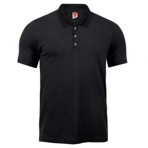 Camiseta Polo Preta com Punho na Manga 100% Poliéster