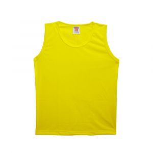 Camiseta Regata Infantil Amarela 100% Poliéster