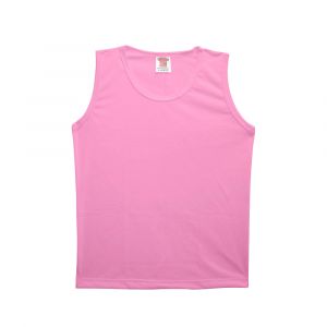 Camiseta Regata Infantil Rosa 100% Poliéster