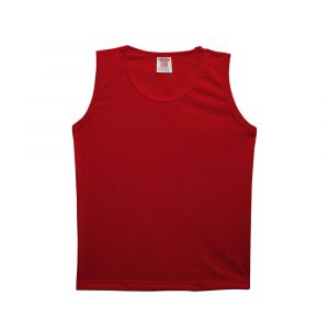 Camiseta Regata Infantil Vermelha 100% Poliéster