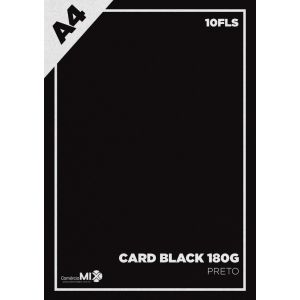 Papel Color Plus Card 180g A4 Card Black 10fls