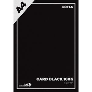 Papel Color Plus Card 180g A4 Card Black 50fls