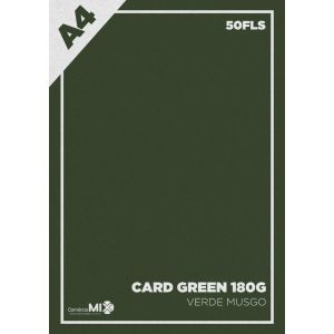 Papel Color Plus Card 180g A4 Card Green 50fls