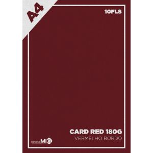 Papel Color Plus Card 180g A4 Card Red 10fls