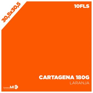 Papel Color Plus 180g 30,5x30,5cm Cartagena (Laranja) 10 Folhas