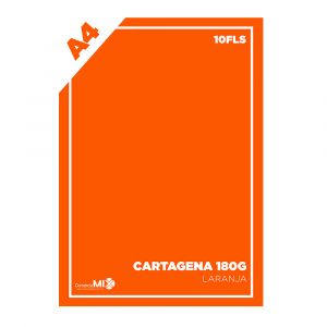 Papel Color Plus 180g A4 10Fls Cartagena (Laranja)