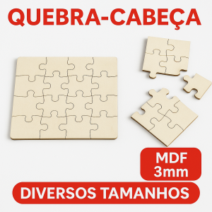 Quebra Cabeça em MDF para Sublimação - Diversos modelos
