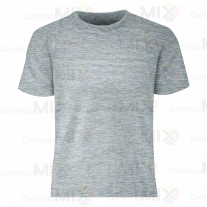 Camiseta Tradicional Cinza Mesclado 100% Poliéster