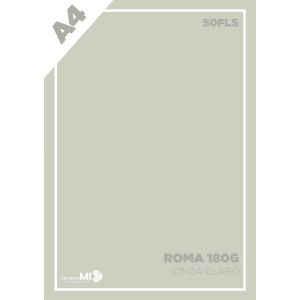 Papel Color Plus 180g A4 50Fls Roma (Cinza Claro)