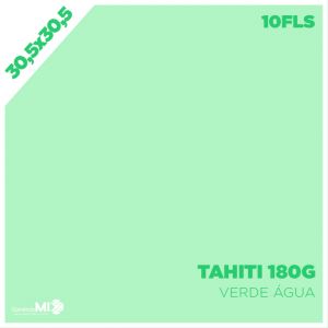 Papel Color Plus 180g 30,5x30,5cm Tahiti (Verde Água) 10Fls 