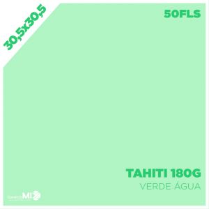 Papel Color Plus 180g 30,5x30,5cm Tahiti (Verde Água) 50Fls