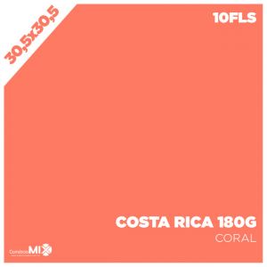Papel Color Plus 180g 30,5x30,5cm Costa Rica (Coral) 10 Folhas