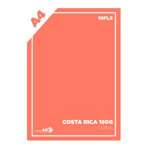 Papel Color Plus 180g A4 10Fls Costa Rica (Coral)