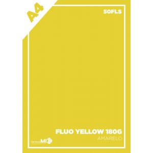 Papel Color Plus Fluo 180g A4 50Fls Yellow (Amarelo Neon)