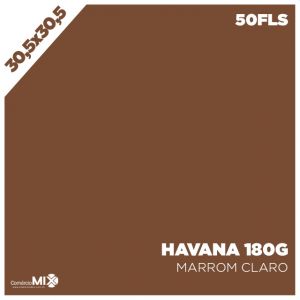 Papel Color Plus 180g 30,5x30,5cm Havana (Marrom Claro) 50 Folhas