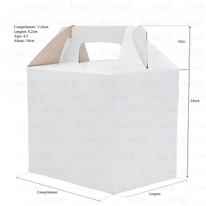 100 Caixas Brancas p/ Embalar Canecas - Com Alça e Sem Visor