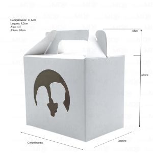 100 Caixas Brancas Para Embalar Canecas Com Alça e Visor - Casal / Lua