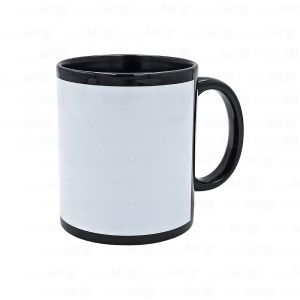 Cerâmica Preta com Faixa Branca 325ml