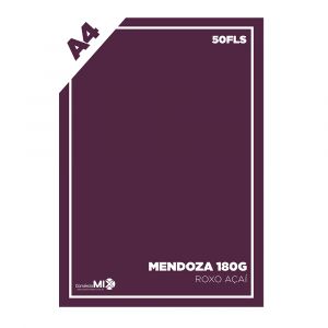 Papel Color Plus 180g A4 50Fls Mendoza (Roxo Açaí)