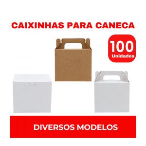 100 Caixas p/ Embalar Canecas Sem Visor - Diversos Modelos