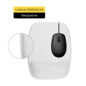 Mousepad para Sublimação Premium com Apoio - Retangular Branco