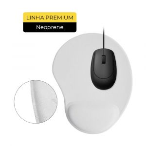 Mousepad para Sublimação Premium com Apoio - Modelo Gota Branco