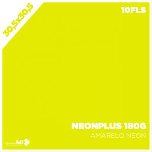 Papel Neon Plus 180g 30,5x30,5cm - Amarelo 10Fls 