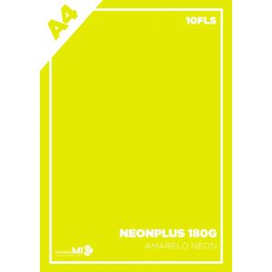 Papel Neon Plus 180g A4 10Fls - Amarelo