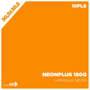 Papel Neon Plus 180g 30,5x30,5cm - Laranja 10Fls 