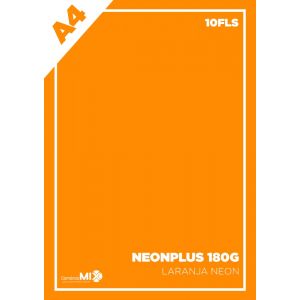 Papel Neon Plus 180g A4 10Fls - Laranja
