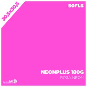 Papel Neon Plus 180g 30,5x30,5cm Rosa 50Fls