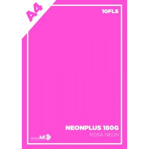 Papel Neon Plus 180g A4 10Fls - Rosa