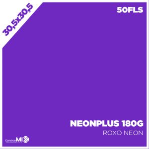 Papel Neon Plus 180g 30,5x30,5cm Roxo 50Fls