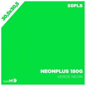 Papel Neon Plus 180g 30,5x30,5cm Verde 50Fls