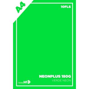 Papel Neon Plus 180g A4 10Fls - Verde