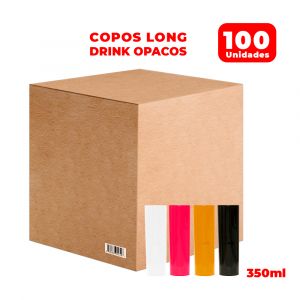 100 Copos Long Drink Opacos 350ml