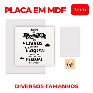 Placa em MDF 3mm - Diversos Tamanhos