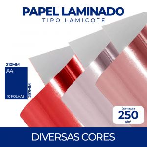 Papel Laminado Masterprint 250G A4 - 10 Folhas