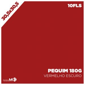 Papel Color Plus 180g 30,5x30,5cm Pequim (Vermelho Escuro) 10 Folhas