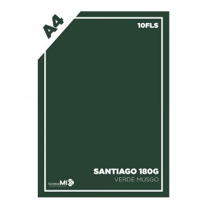 Papel Color Plus 180g A4 10Fls Santiago (Verde Musgo)