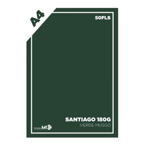 Papel Color Plus 180g A4 50Fls Santiago (Verde Musgo)