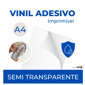 Vinil Adesivo Imprimivel à Prova D'água A4  - Semi Transparente
