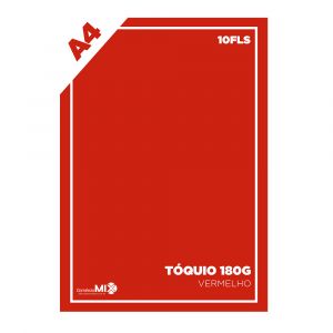 Papel Color Plus 180g A4 10Fls Tóquio (Vermelho)
