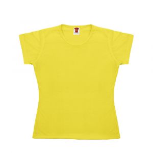 Camiseta Baby Look Amarela 100% Poliéster
